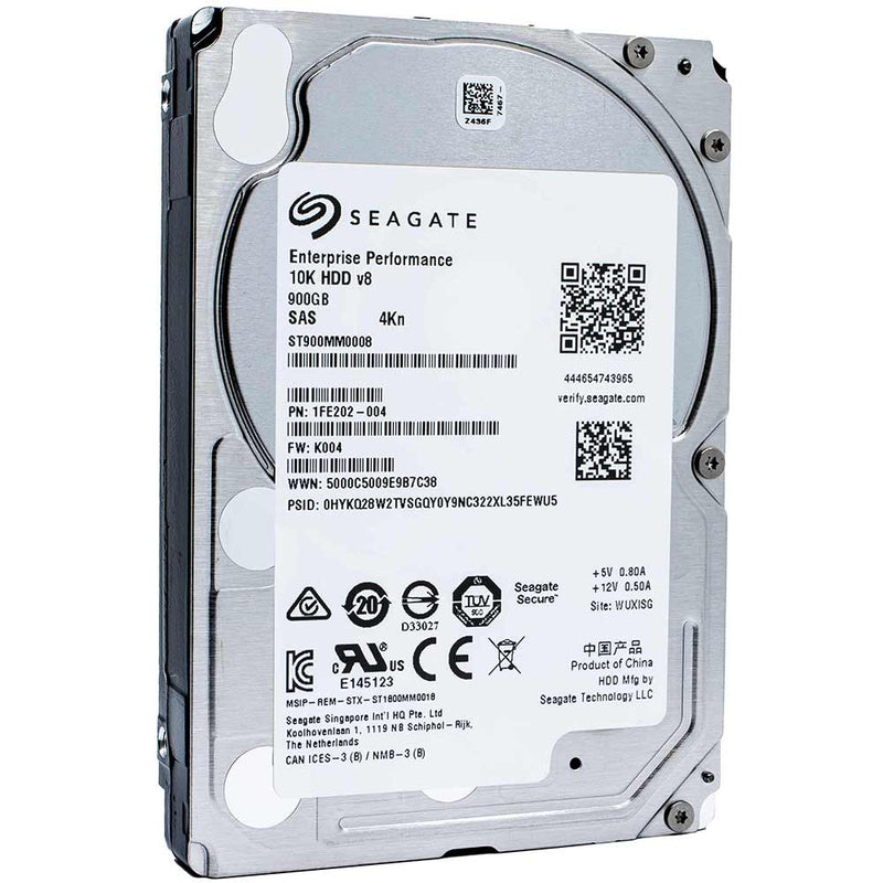 Seagate Enterprise Performance ST900MM0008 1FE202-004 900GB 10K RPM SAS 12Gb/s 4Kn 2.5in Hard Drive