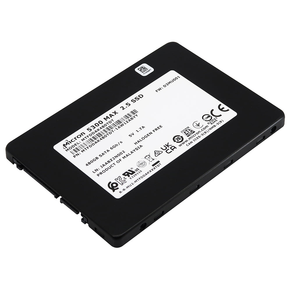 Micron 5300 MAX MTFDDAK480TDT 480GB SATA 6Gb/s 2.5in Refurbished SSD