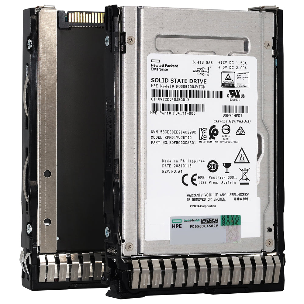 HPE Generation 8 P04174-005 MO006400JWTD 6.4TB SAS 12Gb/s 3D TLC 3DWPD 2.5in Solid State Drive
