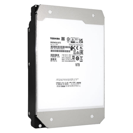 Toshiba MG09 MG09ACA18TE 18TB 7.2K RPM SATA 6Gb/s 512e 3.5in Hard Drive - Front view