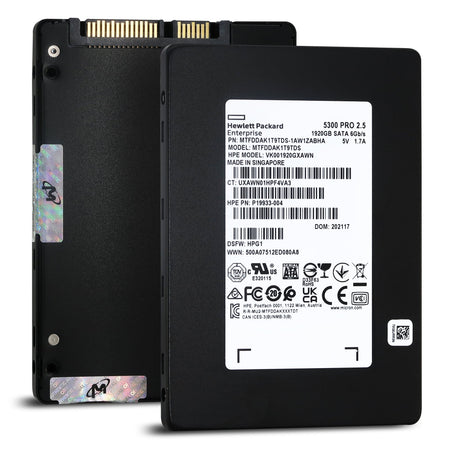 HPE 5300 PRO P19933-004 VK001920GXAWM 1.92TB SATA 6Gb/s 3D TLC 2.5in Solid State Drive - Main View
