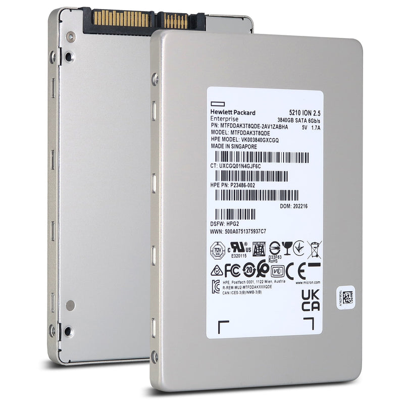 HP / Micron 5210 ION MTFDDAK3T8QDE P23486-002 3.84TB SATA 6Gb/s QLC 2.5in Solid State Drive Main