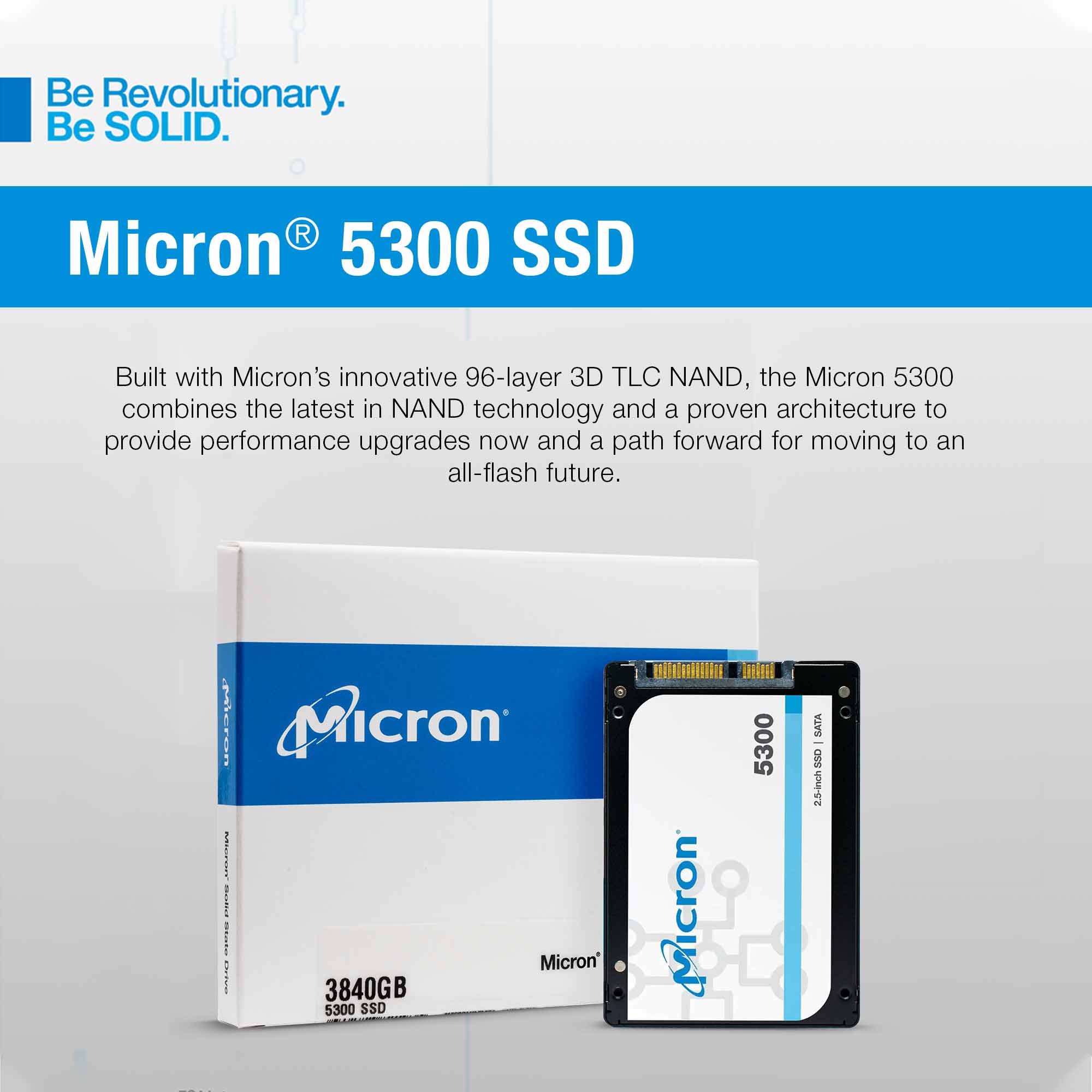 Micron 5300 MTFDDAK3T8TDS-1AW1ZABYY 3.84TB SATA 6Gb/s 2.5" Solid State Drive 4