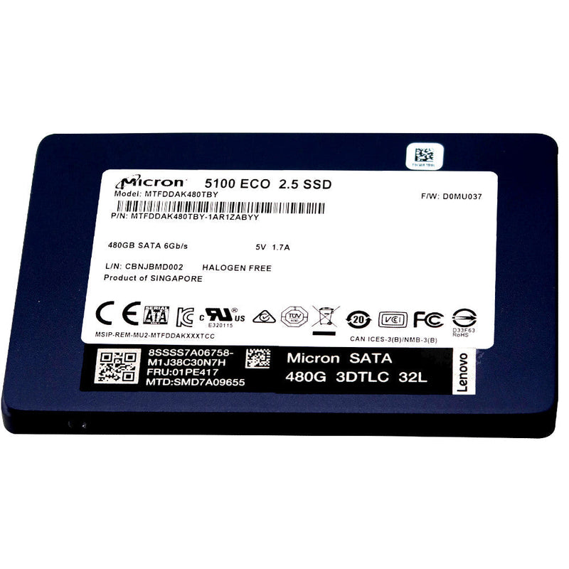 Lenovo 5100 Eco MTFDDAK480TBY-1AR1ZAB 01PE417 480GB SATA 6Gb/s 2.5in Solid State Drive