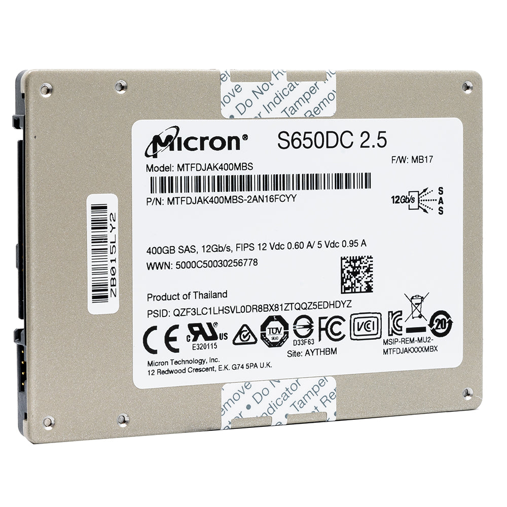 Micron S650DC MTFDJAK400MBS 400GB SAS 12Gb/s 2.5" Solid State Drive