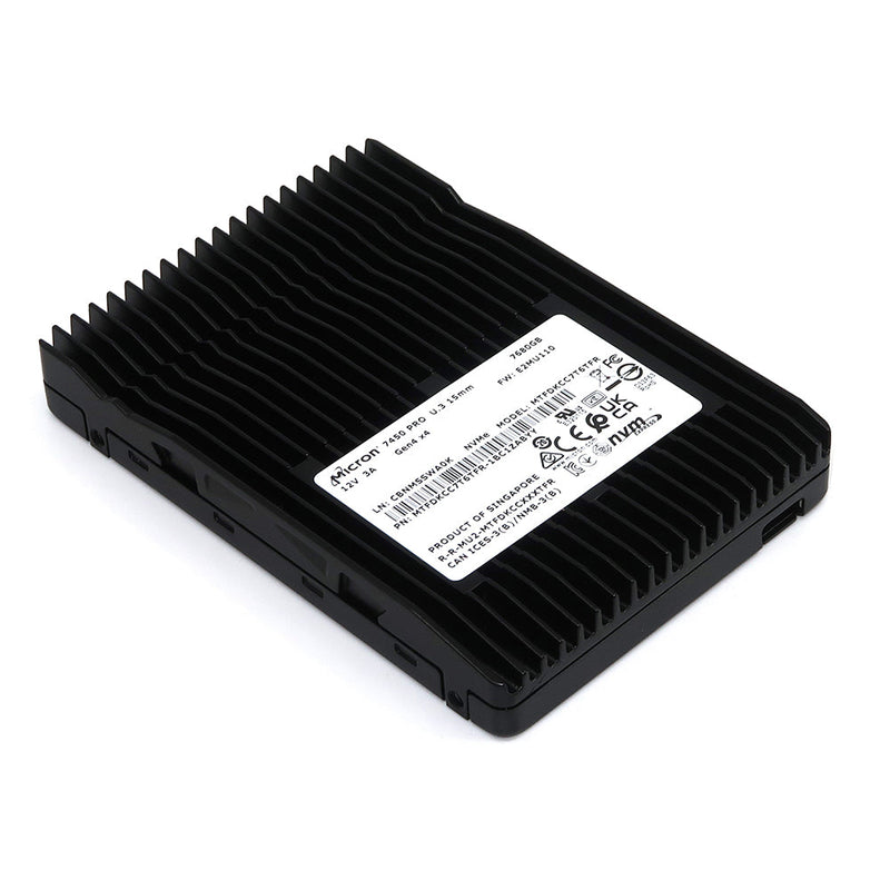 Micron 7450 Pro MTFDKCC7T6TFR 1BC1ZABYY 7.68TB PCIe Gen 4.0 x4 8GB/s U.3 NVMe 2.5in Solid State Drive