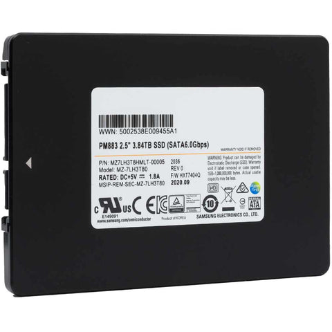 Samsung PM883 MZ-7LH3T80 3.84TB SATA 6Gb/s 2.5" AES 256-bit Manufacturer Recertified SSD