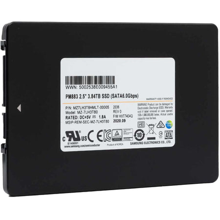 Samsung PM883 MZ7LH3T8HMLT 3.84TB SATA 6Gb/s 2.5" AES 256-bit Solid State Drive