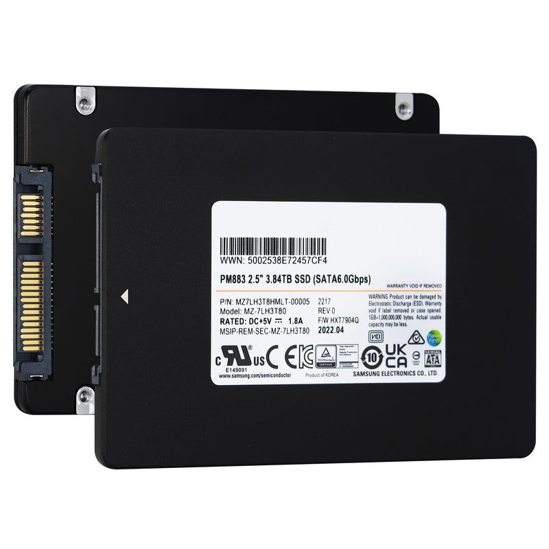 Samsung PM883 MZ7LH3T8HMLT 3.84TB SATA 6Gb/s 2.5" AES 256-bit Solid State Drive