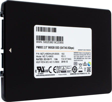 Samsung PM883 MZ7LH960HAJR 960GB SATA 6Gb/s 2.5" AES 256-bit SSD, 1 of 1