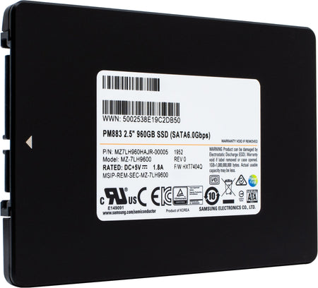 Samsung PM883 MZ7LH960HAJR 960GB SATA 6Gb/s 2.5" AES 256-bit Manufacturer Recertified SSD, 1 of 1