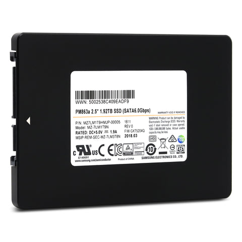 Samsung PM863a MZ-7LM1T9N 1.92TB SATA 6Gb/s 2.5" SSD Main