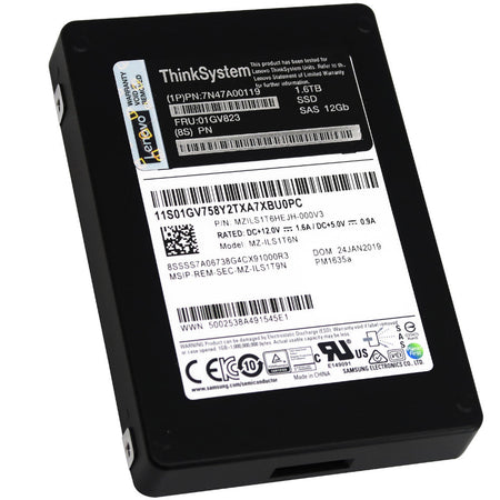 Lenovo PM1635a MZILS1T6HEJH-000V3 01GV823 1.6TB SAS 12Gb/s 2.5in Solid State Drive