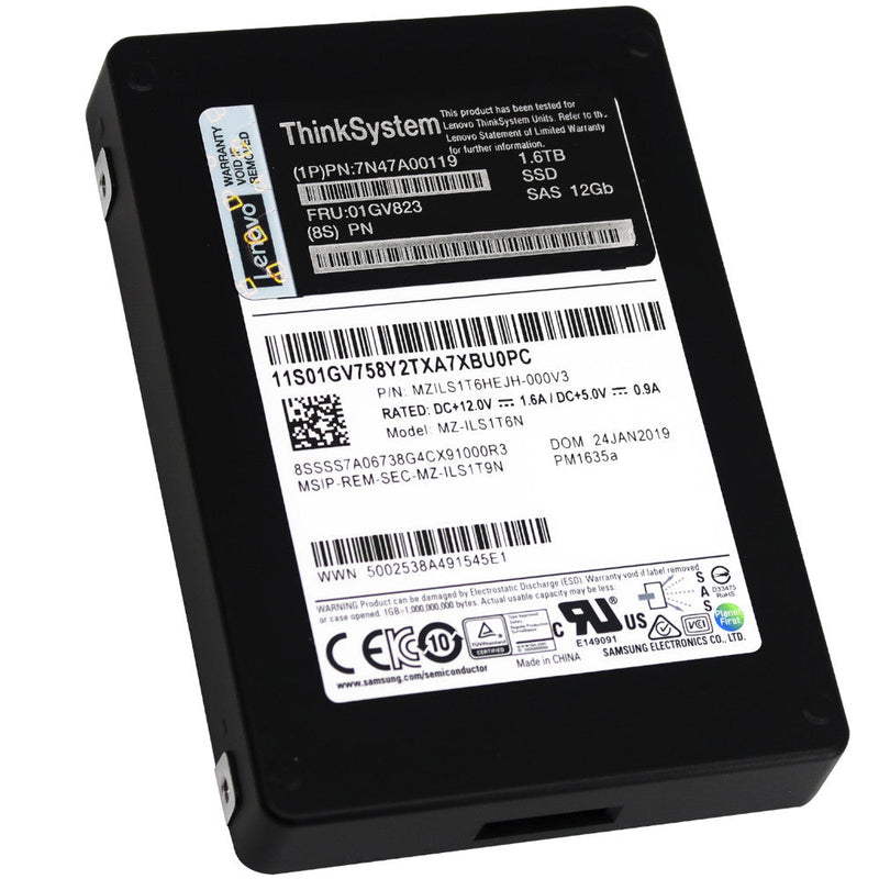 Lenovo PM1635a MZILS1T6HEJH-000V3 01GV823 1.6TB SAS 12Gb/s 2.5in Solid State Drive