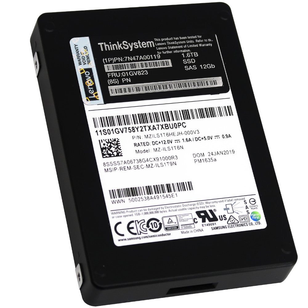 Lenovo PM1635a MZILS1T6HEJH-000V3 01GV823 1.6TB SAS 12Gb/s 2.5in Recertified Solid State Drive