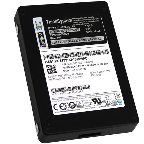 Lenovo PM1635a MZILS1T6HEJH-000V3 01GV823 1.6TB SAS 12Gb/s 2.5in Recertified Solid State Drive