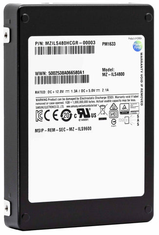 Samsung PM1633 MZILS480HCGR MZ-ILS4800 480GB SAS 12Gb/s 2.5" Solid State Drive