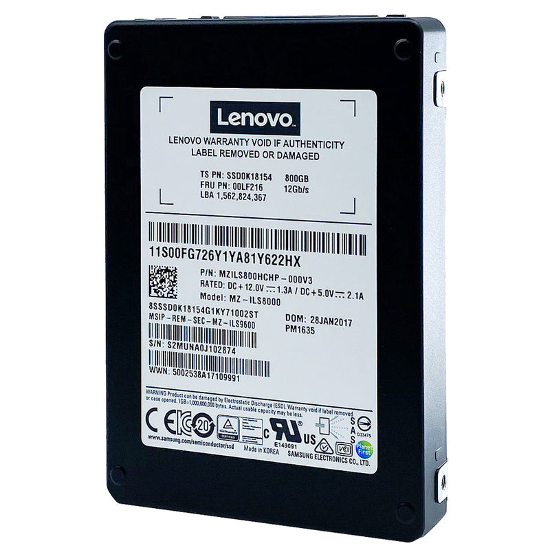 Lenovo Samsung PM1635 MZILS800HCHP 00LF216 800GB SAS