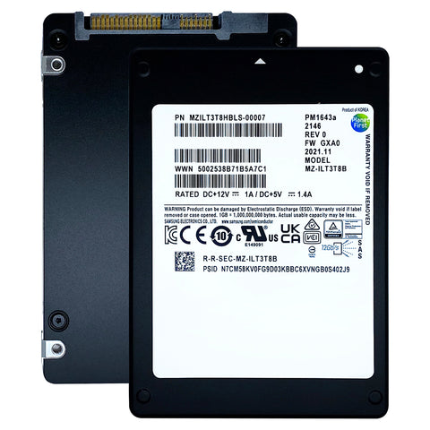 Samsung PM1643a MZ-ILT3T8B MZILT3T8HBLS-00007 3.84TB SAS 12Gb/s 3D TLC 2.5in Solid State Drive