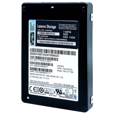 PM1643 MZILT7T6HMLA 01KP062 7.68TB SAS
