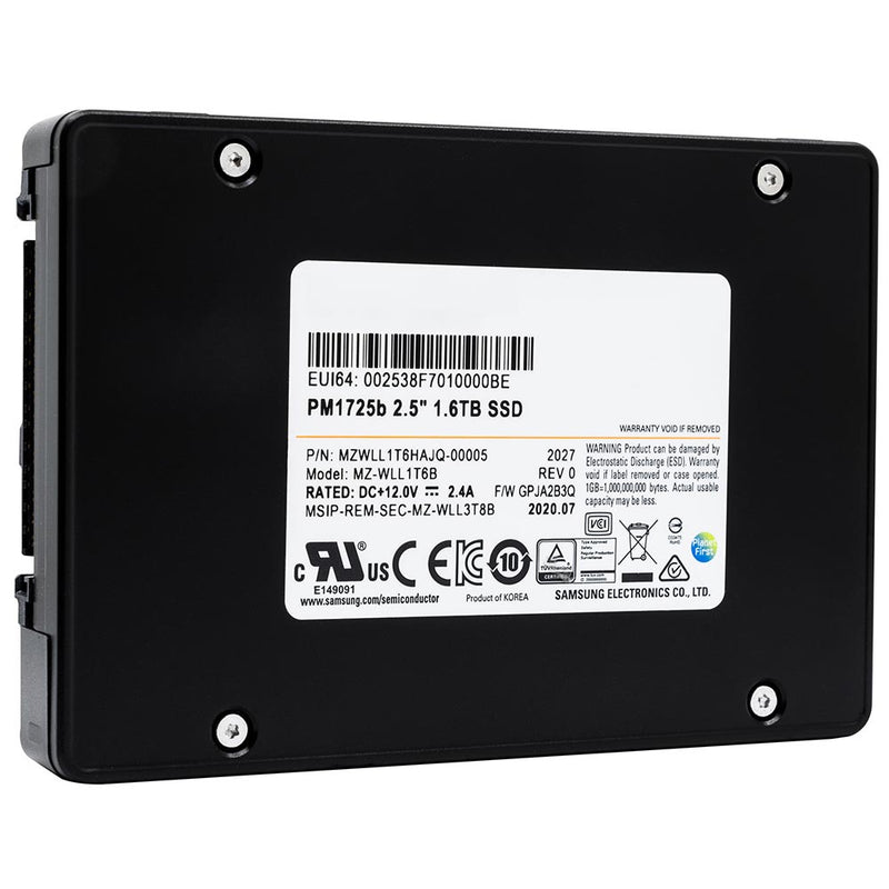 Samsung PM1725b MZWLL1T6HAJQ MZ-WLL1T6B 1.6TB PCIe Gen 3.0 x4 4GB/s 2.5" Dual Port Solid State Drive - Product Image