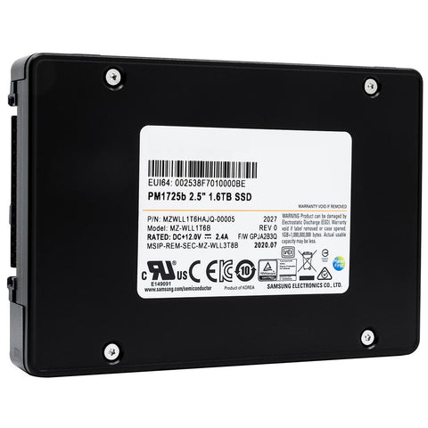 Samsung PM1725b MZWLL1T6HAJQ MZ-WLL1T6B 1.6TB PCIe Gen 3.0 x4 4GB/s 2.5" Dual Port Solid State Drive