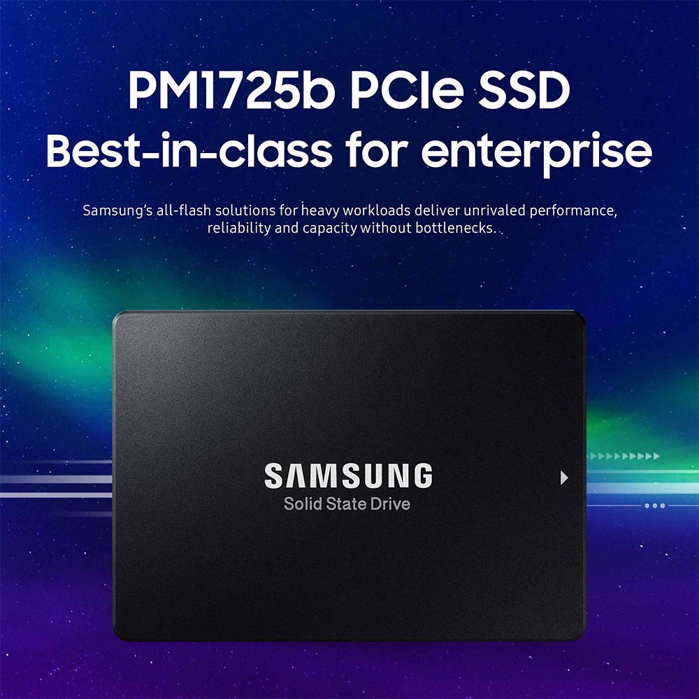Samsung PM1725b MZWLL1T6HAJQ MZ-WLL1T6B 1.6TB PCIe Gen 3.0 x4 4GB/s 2.5" Dual Port Solid State Drive - PM1725b PCIe SSD