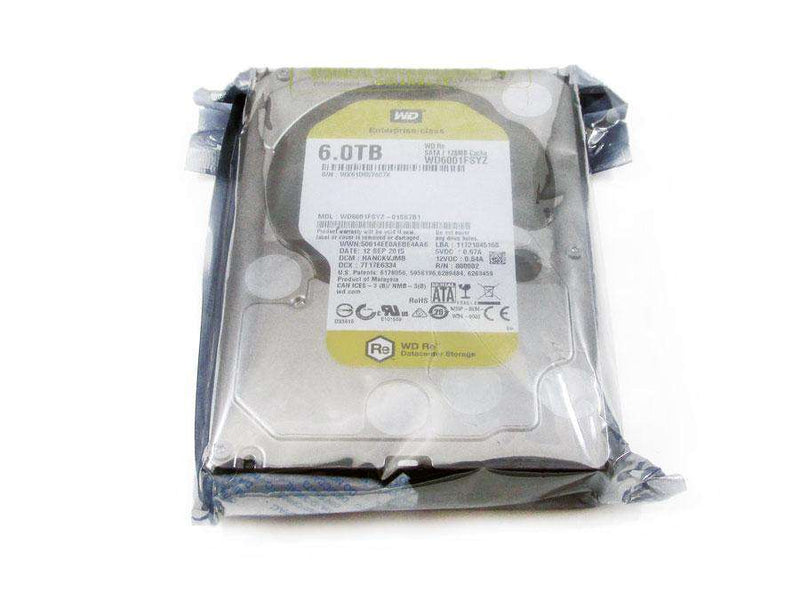 Western Digital Re WD6001FSYZ 6TB 7.2K RPM SATA-6Gb/s 128MB 3.5" Hard Drive