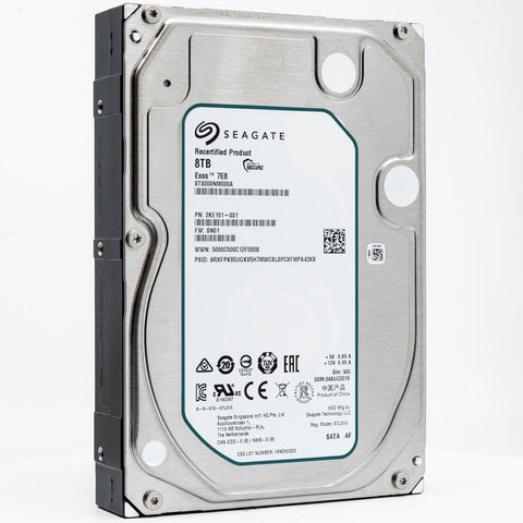 Seagate Exos 7E8 ST8000NM000A 8TB 7.2K RPM SATA 6Gb/s 512e 3.5in Recertified Hard Drive