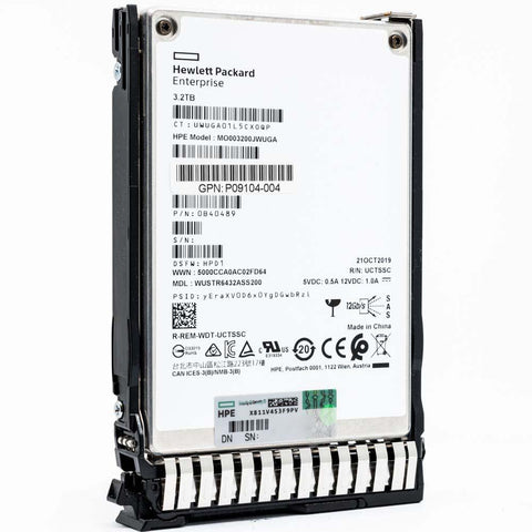HP Gen8 P09104-004 WUSTR6432ASS200 3.2TB SAS 12Gb/s Mixed Use 3D TLC 2.5in Refurbished SSD