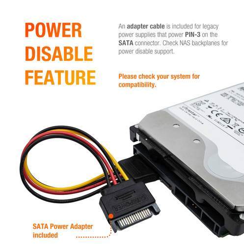 Western Digital Ultrastar DC HC530 WUH721414ALE604 0F31156 14TB 7.2K RPM SATA 6Gb/s 512e SE Power Disable Pin 3.5in Hard Drive - Power Disable Feature