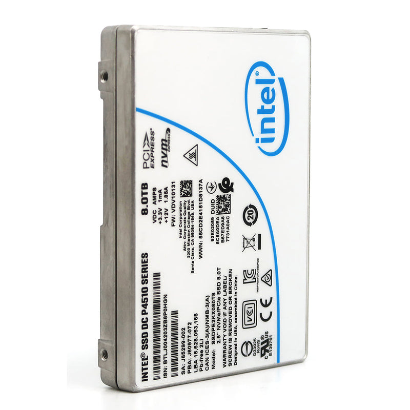 Intel DC P4510 SSDPE2KX080T801 8TB PCIe Gen 3.1 x4 4GB/s 2.5" AES 256-bit SSD