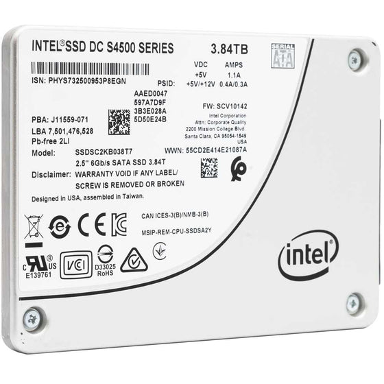 Intel DC S4500 SSDSC2KB038T701 3.84TB SATA 6Gb/s 2.5" Solid State Drive