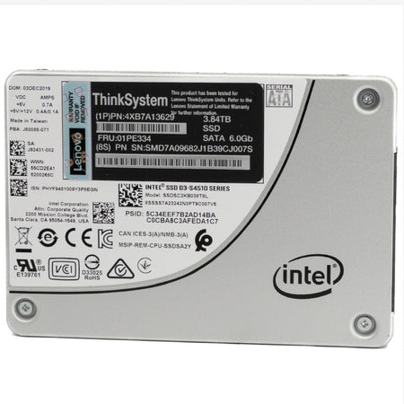 Lenovo D3-4510 SSDSC2KB038T8L 01PE334 3.84TB SATA 6Gb/s 2.5in Solid State Drive