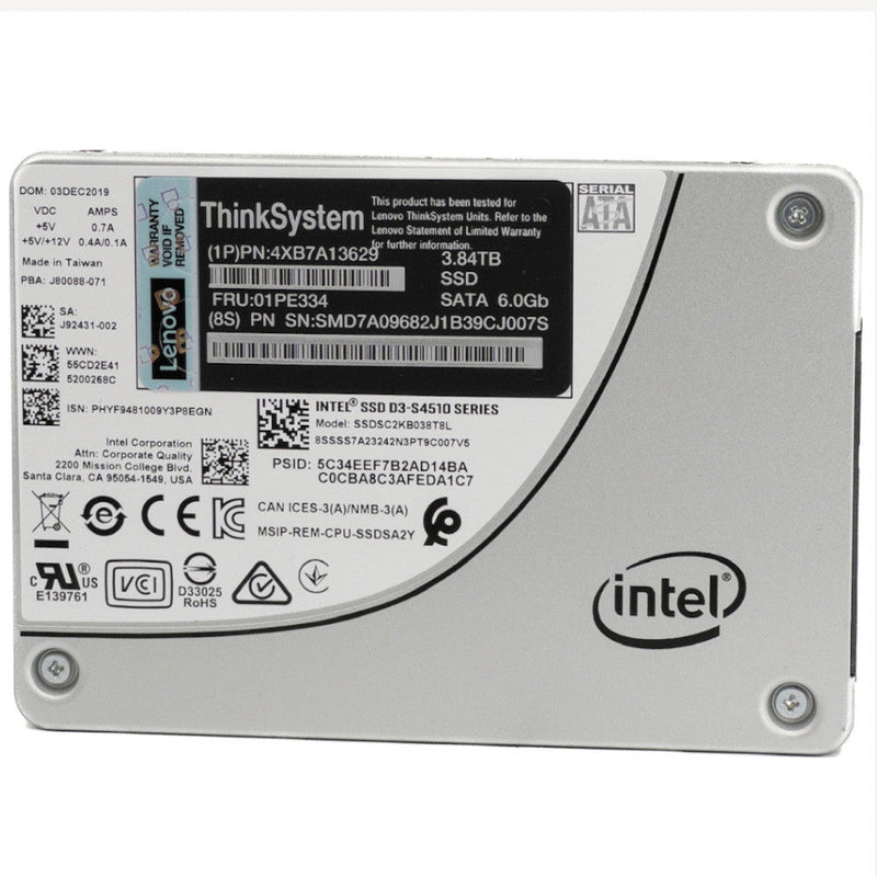 Lenovo D3-4510 SSDSC2KB038T8L 01PE334 3.84TB SATA 6Gb/s 2.5in Recertified Solid State Drive