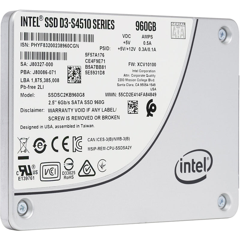 Intel D3-S4510 SSDSC2KB960G801 960GB SATA 6Gb/s 2.5" AES 256-bit Solid State Drive