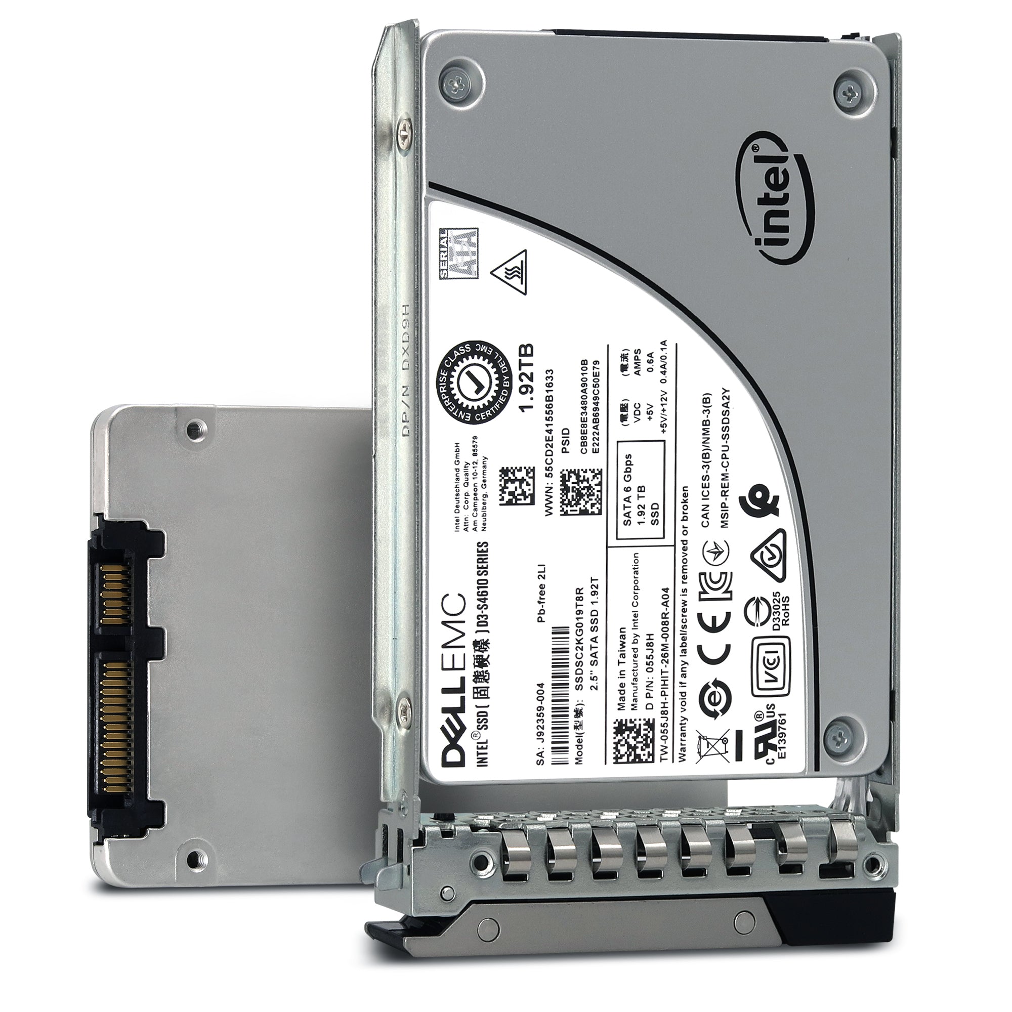 Dell G14 RRR7M SSDSC2KG019T8R 1.92TB SATA 6Gb/s 3D TLC 3DWPD 2.5in Recertified Solid State Drive