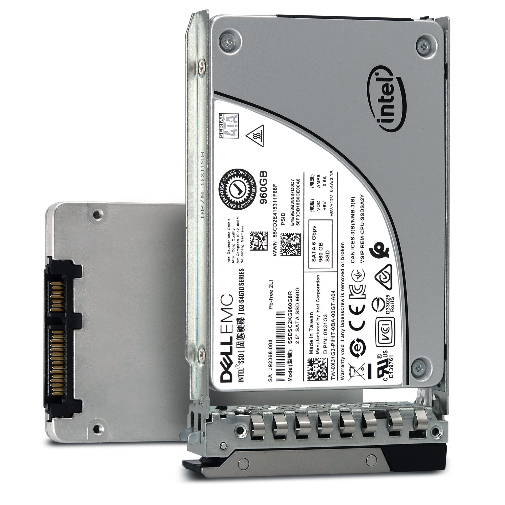Dell G14 00F13R SSDSC2KG960G8R 960GB SATA 6Gb/s 3D TLC 3DWPD 2.5in Refurbished SSD