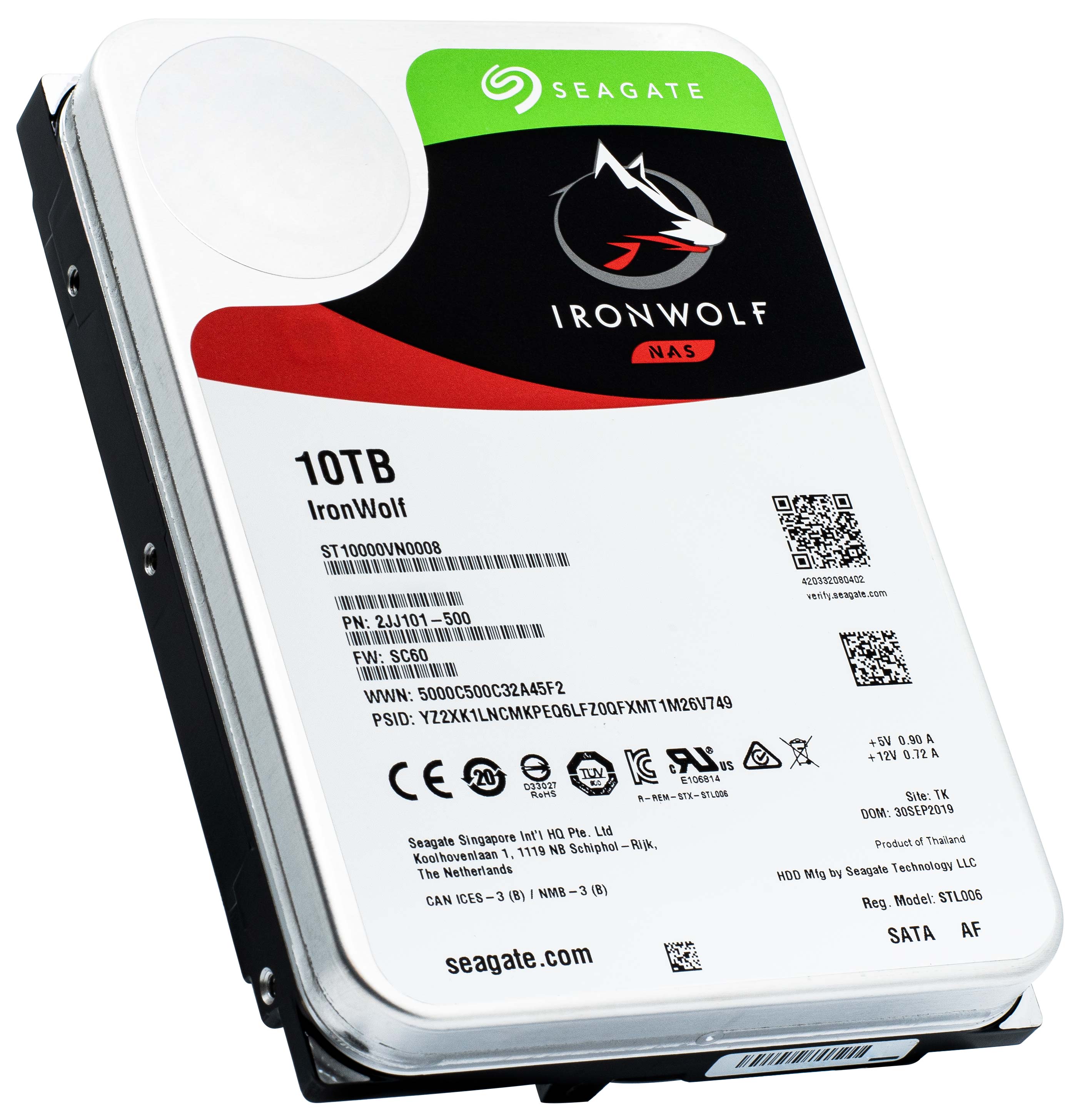 Seagate IronWolf ST10000VN0008 10TB 7.2K RPM SATA 6Gb/s 256MB 3.5" NAS HDD