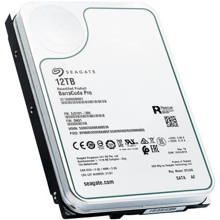 Seagate BarraCuda Pro ST12000DM001 12TB 7.2K RPM SATA 6Gb/s 512e 3.5in Recertified Hard Drive - Product Image