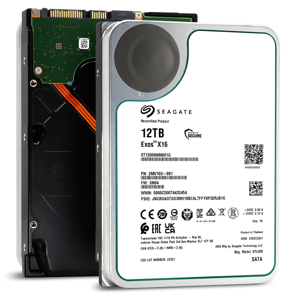 Seagate Exos X16 12 To 7200 RPM 512e/4Kn SATA 6 Gb/s 256 Mo Cache 3,5  pouces Enterprise HDD (ST12000NM001G) - Vente matériels et accessoires  informatique au Sénégal