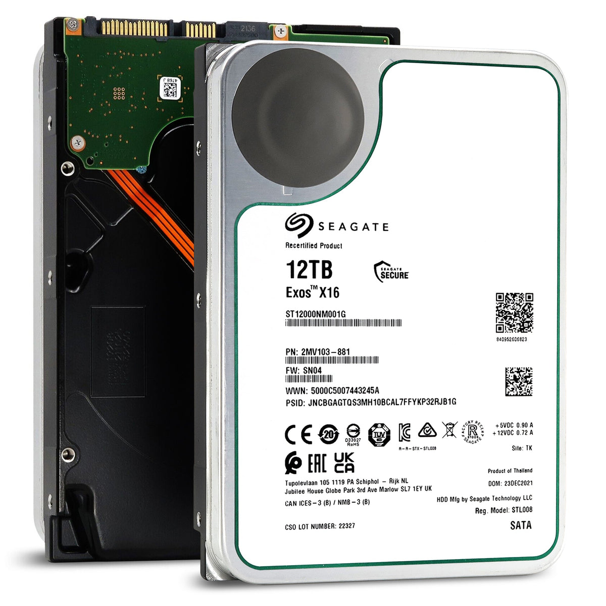 Seagate Exos X16 ST12000NM001G 12TB SATA 3.5 HDD — ServerPartDeals.com