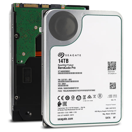 Seagate BarraCuda Pro ST14000DM001 14TB 7.2K RPM SATA 6Gb/s 512e 3.5in Recertified Hard Drive