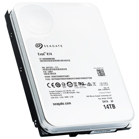 Seagate Exos X14 ST14000NM0398 14TB 7.2K RPM SATA 6Gb/s 512e 3.5in Hard Drive - Product Image