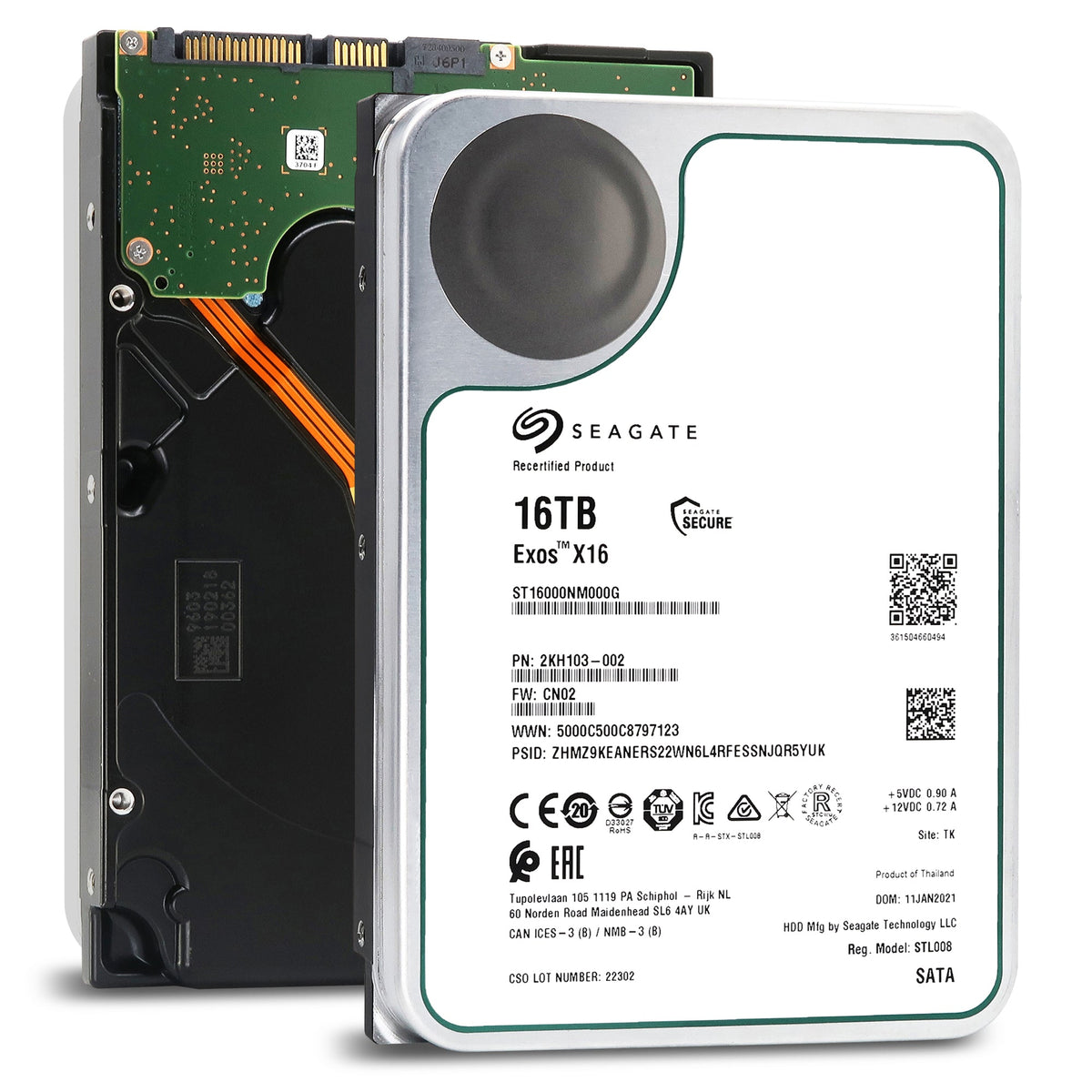 【ジャンク】SEAGATE Exos X16 12TB SATA Seagate Exos X16 ST16000NM000G 16TB 7200RPM SATA 6Gb/s 256MB Cache