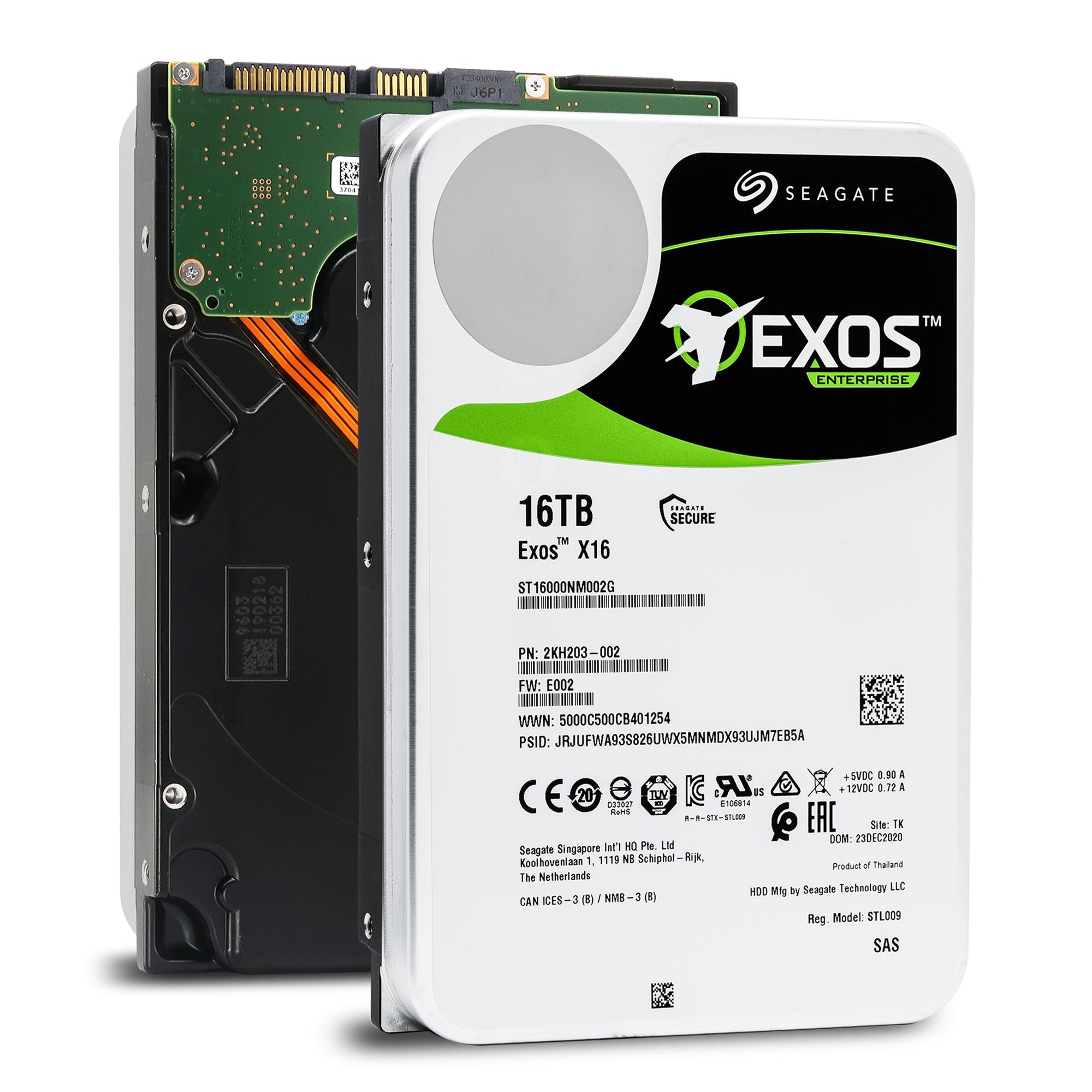 Seagate Exos X16 16TB SAS Hard Drive - 7.2K RPM, 256MB Cache For Servers