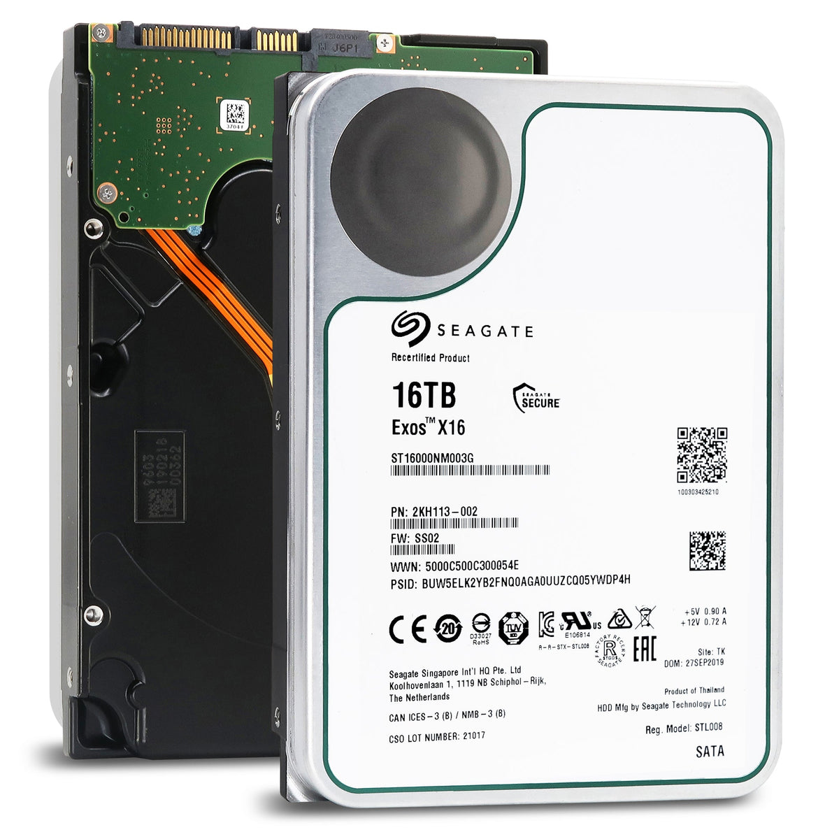 内蔵型ハードディスクドライブ Seagate Exos 16TB HDD ST16000NM003G Seagate Exos X16 ST16000NM003G 16TB SATA 3.5 HDD — ServerPartDeals.com