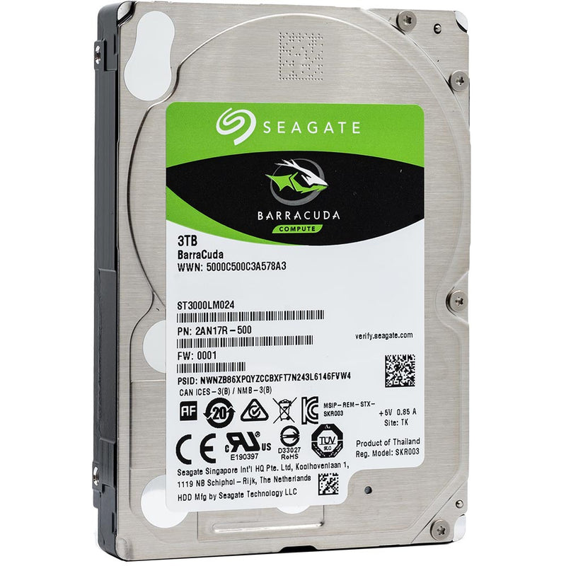 Seagate BarraCuda ST3000LM024 3TB 5.4K RPM SATA 6Gb/s 512e 2.5in Hard Drive - Product Image