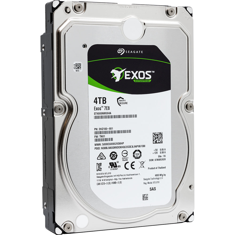 Seagate Exos 7E8 ST4000NM004A 4TB 7.2K RPM SAS 12Gb/s 4Kn 3.5in Refurbished HDD - Product Image