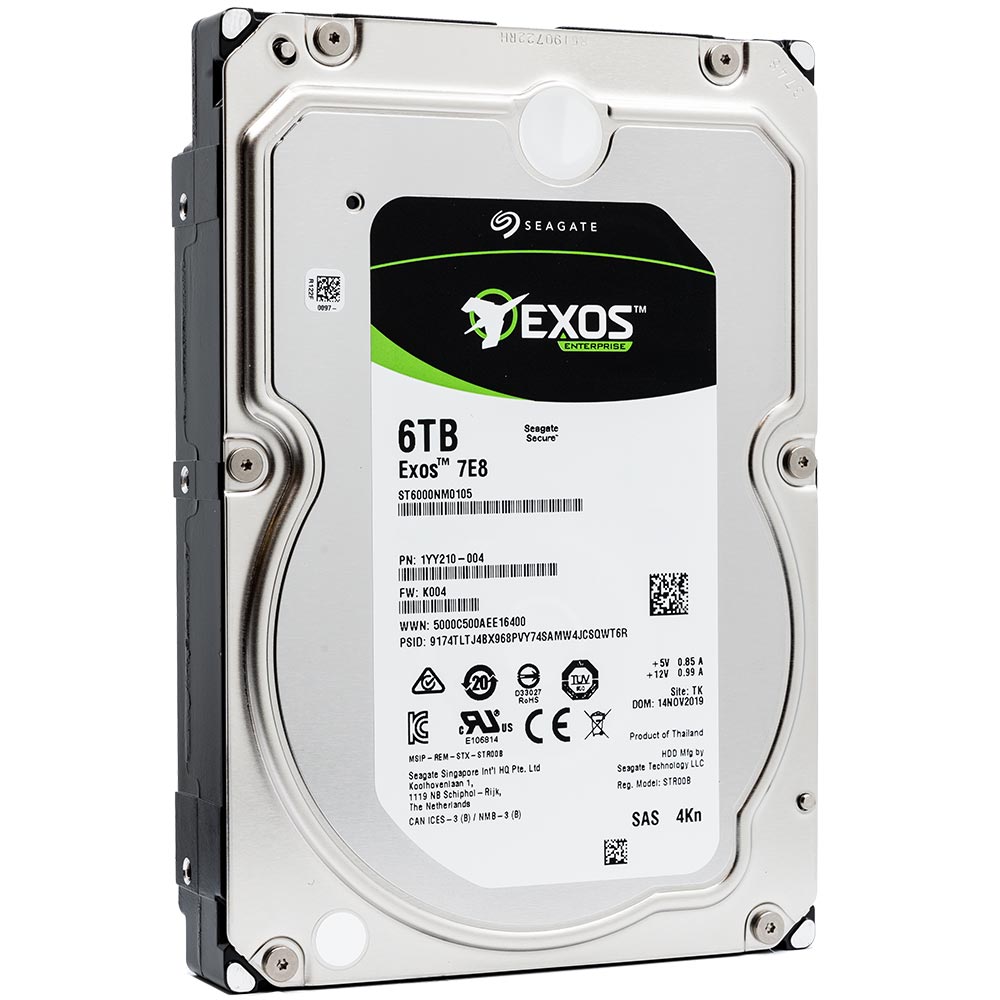 Seagate Exos 7E8 ST6000NM0105 6TB 7.2K RPM SAS 12Gb/s 4Kn 256MB 3.5" Hard Drive - Product Image